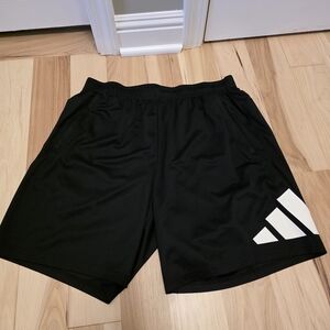 Adidas Men's Black and White Athletic Shorts